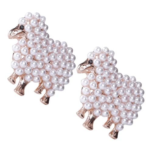 NOLITOY 2 STÜCK Broschen Pins für Kleidung mit Eleganten Kunstperlen Niedliches Schaf motiv Vielseitig für Mäntel Schals und Taschen Modische Schmuckaccessoires für Damen von NOLITOY