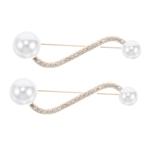 NOLITOY 2 STÜCK Rhinestone Broschen für Damen Dekorative Sicherheitsnadeln für Kleidung Pullover und Schals Accessoires zur Taillenkontrolle und von NOLITOY