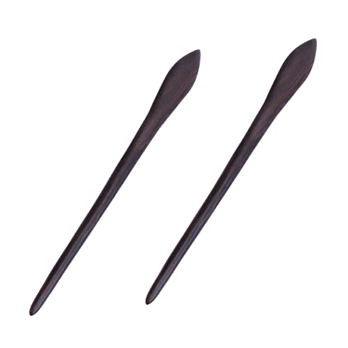 NOLITOY 2 STÜCK Vintage Haarschmuck Dutt Accessoires Teiliges aus Handgefertigten Schwarzen Sandelholz Haarnadeln im Traditionellen Chinesischen Stil Langlebige Haarklammern für Frauen von NOLITOY