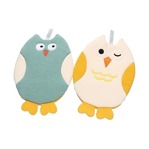 NOLITOY 2 STÜCK Waschhandschuhe Cartoon Tiermotiv Weiche Hautfreundliche Badetücher für Sanfte und Angenehmes Duscherlebnis für Jungen und Mädchen von NOLITOY