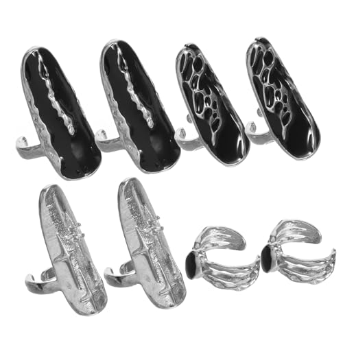NOLITOY 2 Sätze Verstellbare Punk Fingerringe Offenes Design Nagel Schmuck für Frauen Vintage Stil Nagelkunst Zubehör Dunkle Fingerdekoration NOLITOY 2 Sätze Verstellbare Punk Fingerringe Offenes Design Nagel Schmuck für Frauen Vintage Stil Nagelkunst Zubehör Dunkle Fingerdekoration von NOLITOY