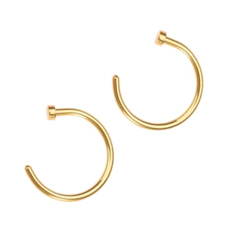 NOLITOY 2 Stck Unisex Nasenring Chirurgenstahl C Förmig Oberfläche Komfortabel Für Damen Herren Nasenpiercing Alltagsschmuck von NOLITOY