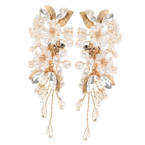 NOLITOY 2 Stück Abnehmbare Perlblumen Schuhclips für High Heels Vielseitige Hochzeitsschmuck Schuhschnallen Leichte Schuhdekoration für Braut und Festliche Anlässe von NOLITOY