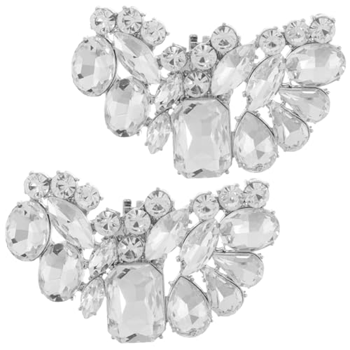 NOLITOY 2 Stück Abnehmbare Strass Schuhclips Dekorative Schuhschmuck Accessoires aus Robustem Zinklegierung Vielseitige Damenschuh Dekoration für Hochzeit Party und Alltag von NOLITOY