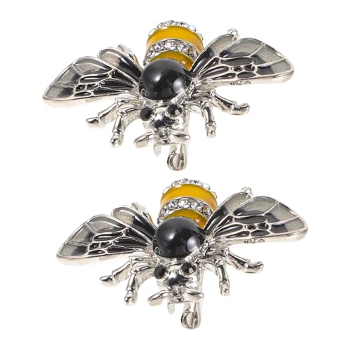 NOLITOY 2 Stück Bienenbrosche für Damen Modische Anstecknadel mit Glänzender Oberfläche Strapazierfähige Schmuckbrosche für Kleidung Schals und Hüte Einfach zu Befestigen und Langlebig von NOLITOY