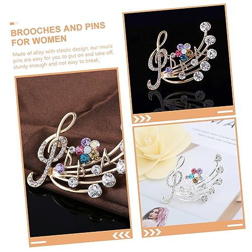 NOLITOY 2 Stück Broschen Musiknoten Anstecker Funkelnde Schmuck Broschen für Damen Leichte Verlust Pins Vielseitige Kleidung Accessoires für Hochzeit Party Alltag von NOLITOY