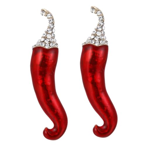 NOLITOY 2 Stück Chili broschen aus Metall Einzigartige Gemüse anstecker Langlebige Legierung Vielseitige Mode accessoires für Kleidung Taschen Hüte Sichere Befestigung Geschenkidee von NOLITOY