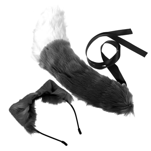 NOLITOY 2 Stück Cosplay Tierkostüm Set mit Flauschigem Kunstpelz Hasenohren Stirnband und Passendem und Hautfreundlich für Mädchen und Erwachsene von NOLITOY