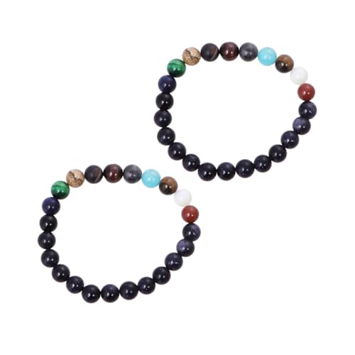 NOLITOY 2 Stück Damen Armband mit Natürlichen Steinperlen Planeten Schutzstern Schmuck für Frauen und Männer NOLITOY 2 Stück Damen Armband mit Natürlichen Steinperlen Planeten Schutzstern Schmuck für Frauen und Männer von NOLITOY