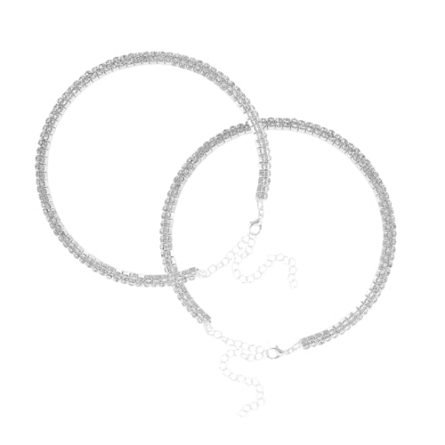 NOLITOY 2stücke Kette Mit Glitzer Anhänger Strass-halskette Glanz-halskette Für Glänzender Modeschmuck Für Hochzeit Und Party Funkelndes Schmuck- von NOLITOY