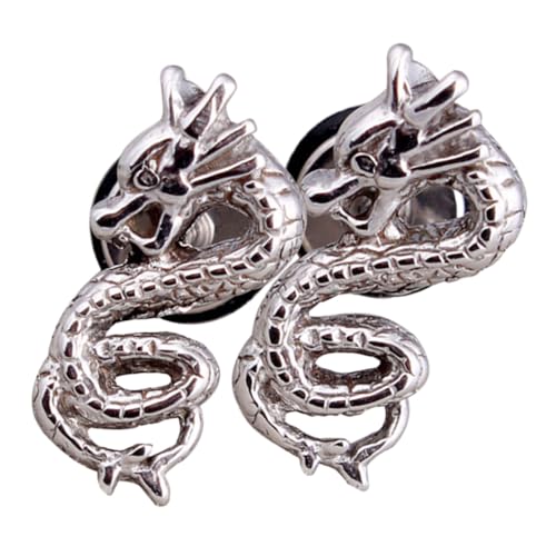 NOLITOY 2 Stück Drachen Ohrstecker aus Edelstahl Stilvolle Langlebige Ear Studs Modische Ohrschmuck für Damen und Herren Geeignet für Alltag und Besondere Anlässe von NOLITOY