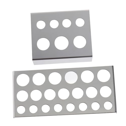 NOLITOY 2 Stück Edelstahl Ink Cup Halter und Pigment Farbbehälter Organizer Tragbar Robust für Tattoo und Make up Zubehör von NOLITOY