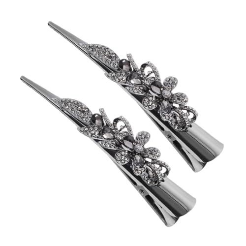 NOLITOY 2 Stück Elegante Metall Haarclips mit Strasssteinen Große Vintage Haarklammern für Damen Dekorative Glitzer Haarspangen Fester Halt für Alltag und Besondere Anlässe von NOLITOY