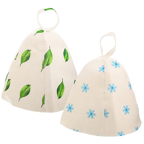 NOLITOY 2 Stück Filz Sauna Hut Wiederverwendbare Saunamütze für Damen Atmungsaktive Kopfbedeckung für Dampfbad und Sauna Leicht Bequem für Lange Haare von NOLITOY