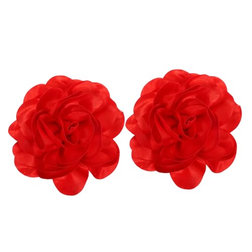NOLITOY 2 Stück Große Satin Blumenbrosche Handgefertigt Auffälliger Stoffblumen Anstecker Sichere Anstecknadel Modisches Accessoire für Hochzeit Party Mäntel Schals Taschen von NOLITOY