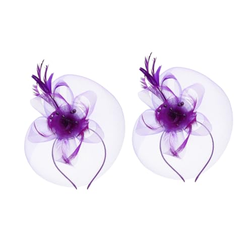 NOLITOY 2stücke Elegante Fascinator Hüte Mit Schleier Für Damen Für Hochzeiten Teepartys Und Besondere Anlässe Vintage Haarschmuck Mit Federn Bequeme Leichte Kopfbedeckung Für Jedes von NOLITOY