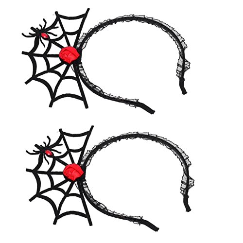 NOLITOY 2st Halloween-stirnband Halloween-haarschmuck Halloween-partybevorzugung Halloween-haarreifen Kopfbedeckung Der Spinne Halloween-fascinator-hut Spinnen-haarband Foto Vlies Dreizack von NOLITOY
