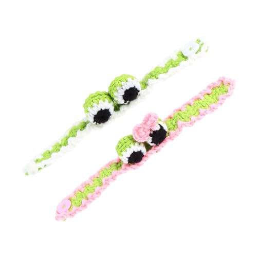 NOLITOY 2 Stück Handgefertigte Armbänder aus Weicher Wolle Niedliche und Kreative Wollarmbänder mit Froschdesign Hautfreundlich und Robust als für Geburtstag und Feiern von NOLITOY