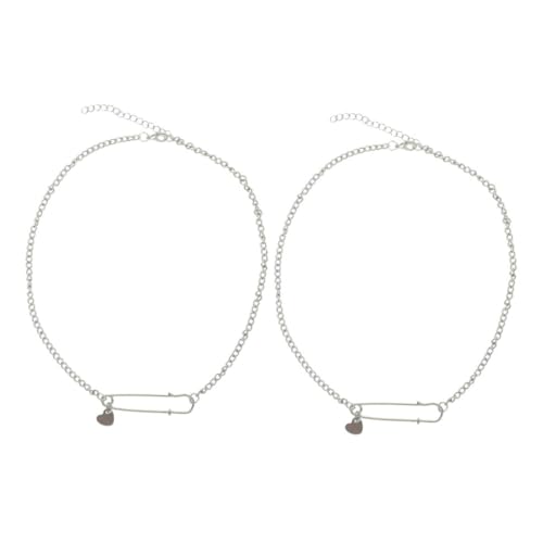 NOLITOY 2stücke Sicherheitsnadel-anhänger-halskette Gliederkette Für Damen Schlüsselbeinkette Pullover-halsketten-schmuck Für Täglichen Gebrauch von NOLITOY