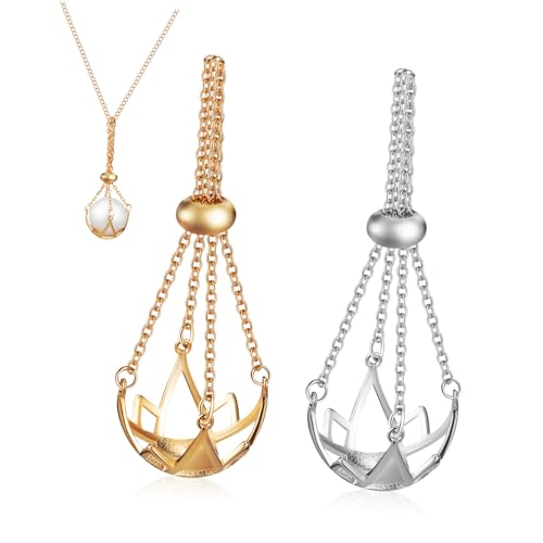 NOLITOY 2 Stück Kristallstein Halter Anhänger Halsketten DIY Schmuckzubehör Kreative Hohle Kristallkäfige Sicherer Schmuckhalter für Damen Vielseitig Tragbar Platin Goldfarbig NOLITOY 2 Stück Kristallstein Halter Anhänger Halsketten DIY Schmuckzubehör Kreative Hohle Kristallkäfige Sicherer Schmuckhalter für Damen Vielseitig Tragbar Platin Goldfarbig von NOLITOY