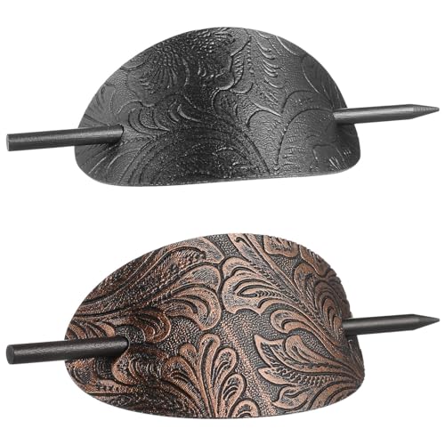 NOLITOY 2 Stück Leder-Haarspange Ovale Haarnadel Mit Stab Vintage-Stil Haarspange Einfache Haarmanschette Für Damen Und Mädchen Haarhalter NOLITOY 2 Stück Leder-Haarspange Ovale Haarnadel Mit Stab Vintage-Stil Haarspange Einfache Haarmanschette Für Damen Und Mädchen Haarhalter von NOLITOY