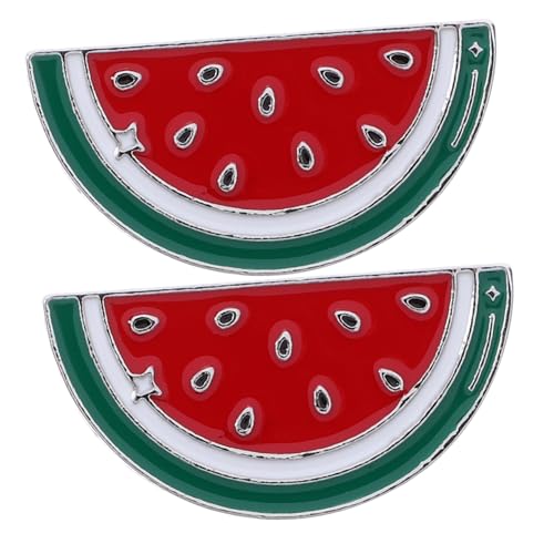NOLITOY 2 Stück Legierungs-Wassermelonen-Brosche Brosche in Wassermelonenform für Wassermelonen-Broschenpin Damenjacken-Anstecker Hemd-Wassermelonen-Clips Anzug-Cardigan-Anstecknadel rot von NOLITOY