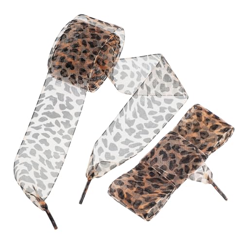 NOLITOY 2 Stück Leoparden schnürsenkel Flach Robust Polyester Schnürbänder mit Lebendigem Tiermuster Ersatz Schnürsenkel für Sneaker Damen Herren Schuhe von NOLITOY