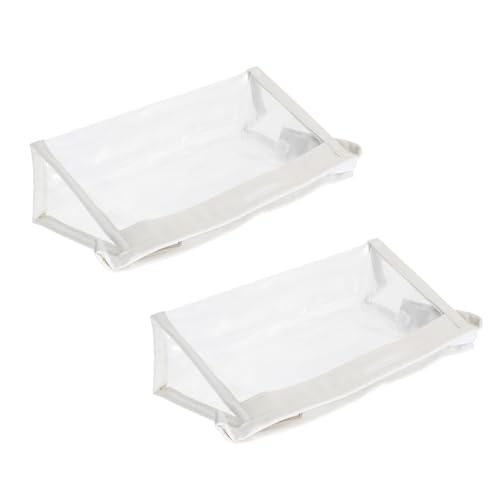 NOLITOY 2 Stück Mäppchen Schreibwarentasche durchsichtige Bleistifttasche transparente Tasche große Aufbewahrungstaschen schmucklos Stiftspeicherbeutel Briefpapierbeutel PVC Weiß von NOLITOY