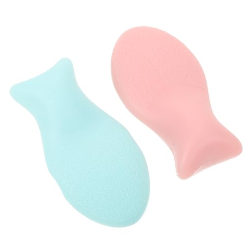 NOLITOY 2 Stück Make-up-quasten in Fischform Wiederverwendbare Silikonquasten Für Frauen Sanftes Bequemes Make-up-tool Für Das Gesicht Leicht Zu Reinigen Und Waschbar von NOLITOY