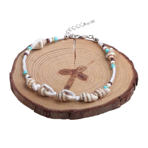 NOLITOY 2 Stück Muschel Fußkettchen Damen Verstellbare Fußanhänger Strand Schmuck Boho Stil Fußkette mit Zarten Muschelanhängern für Frauen und Mädchen von NOLITOY