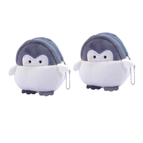 NOLITOY 2 Stück Niedliche Kleine Pinguin Kleingeldbörse Plüsch Teiliges Mini Münztasche mit Weichem Material Modisch und Langlebig als für Frauen und Mädchen von NOLITOY