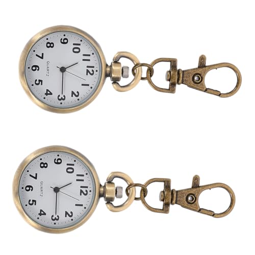 NOLITOY 2 Stück Nurse Fob Watch Schlüsselanhänger Taschenuhr mit Buckle Design für Ärzte Pflegepersonal und Studenten Langlebig Praktisch Ablesbar für Medizinische Berufe und Prüfungen von NOLITOY