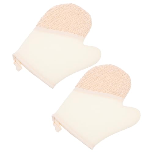 NOLITOY 2 Stück Peeling handschuhe Hautfreundlichem Material Doppelseitig Sanftes Körperpeeling und Massage Leicht für Dusche und Wellness Geeignet für Frauen und Männer von NOLITOY