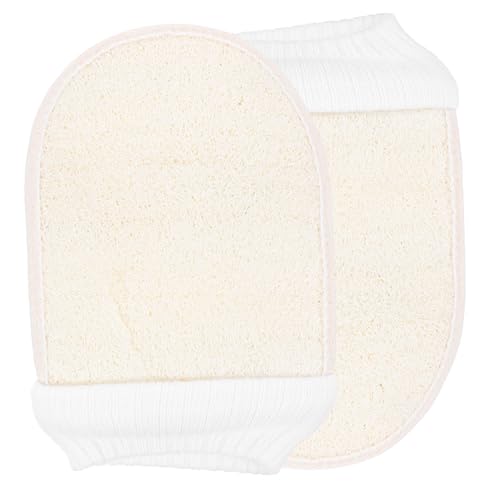 NOLITOY 2 Stück Peelinghandschuhe Loofah Spa Gloves zur Sanften Entfernung Abgestorbener Haut Zellerneuerung durch Tiefenwirksames Körperpeeling mit Elastischem für Damen und Herren von NOLITOY