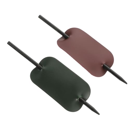 NOLITOY 2 Stück Pu leder Haarschmuck mit Haarnadeln Weiche Strapazierfähige Haarknoten accessoires für Damen Stylische Vielseitige Haar Manschetten in Grün und Weinrot Bequem und von NOLITOY