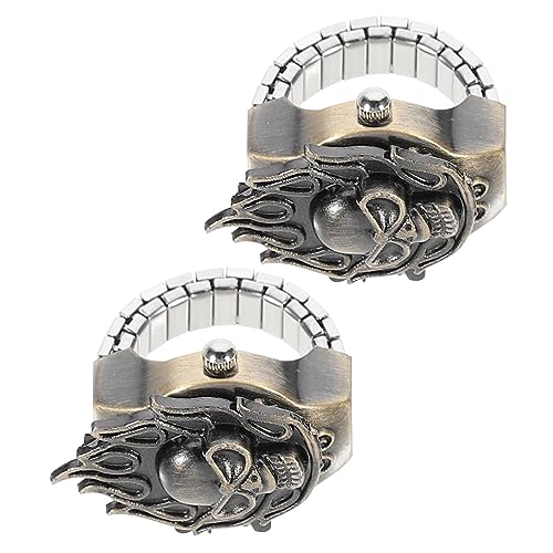 NOLITOY 2 Stück Retro Fingerring Uhr Elastische Fingeruhr Aus Edelstahl Vintage Digitale Uhr Für Männer Und Frauen Klappbare Fingeruhr Praktisches Für Geburtstag Und Besondere von NOLITOY