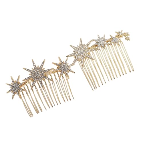 NOLITOY 2 Stück Rhinestone Haarkamm Goldfarbenes Brautschmuck Haarspangen für Damen Hochzeit Haarschmuck mit Langlebigem Metall Kompakt und Leicht Sicherer Halt für Braut und von NOLITOY