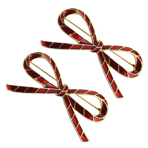 NOLITOY 2 Stück Rote Bowknot Broschen aus Langlebiger Zinklegierung Elegante Kleiderbroschen mit Glatter Oberfläche für Kleider Schals und Hemden Modische Party accessoires von NOLITOY