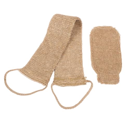 NOLITOY Rückenmassage-badewannen-set Behandelt Rückenwäscher Peeling-handtuch Handschuh Weiches Sisal-material von NOLITOY