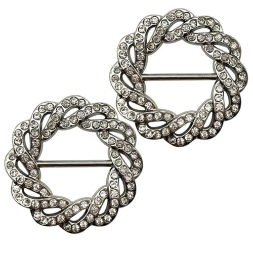 NOLITOY 2 Stück Runde Taillenknopf schalclips aus Glattem Material Dekorative und Praktische Seidenschal ringe für Damen Kompakt Langlebig und Vielseitig Shirts und Strickjacken von NOLITOY