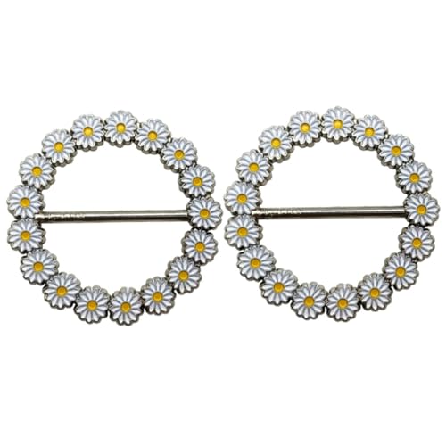 NOLITOY 2 Stück Runde Waist Button Schal Schnalle aus Langlebigem Material für Seidenschal und Kleidungsecken Modischer Halstuchverschluss für Damen Leicht und Kompakt Vielseitig von NOLITOY