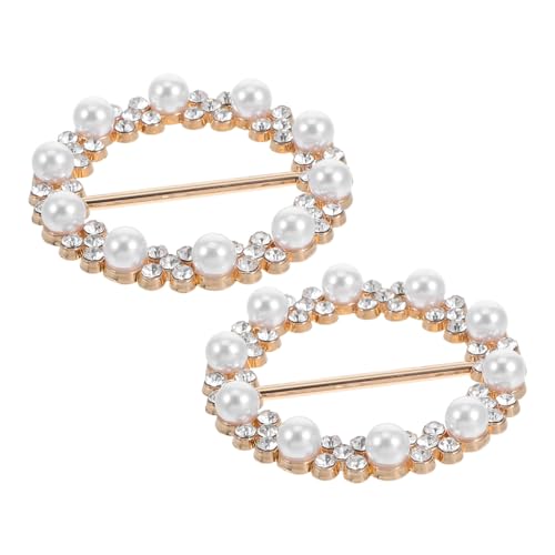 NOLITOY 2 Stück Schalringe mit Strass Runde Clips für T Shirts und Kleidung Halstuch und Seidenschal Schnallen für Vielseitigen Einsatz von NOLITOY