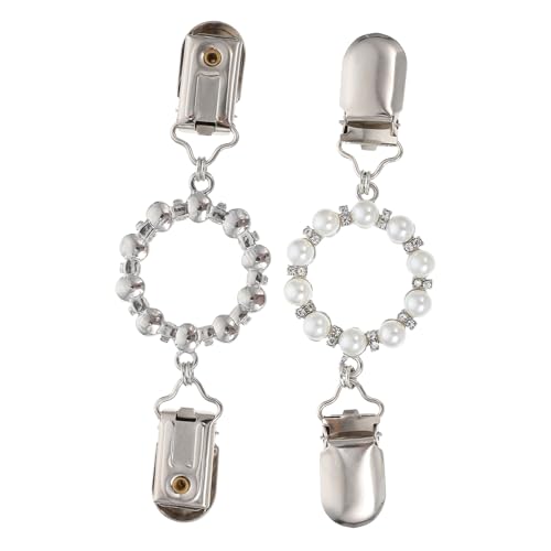 NOLITOY 2 Stück Schalspange mit Perlen und Strass Teiliges Modischer Cardigan Clip für Damen Vielseitig Einsetzbar als Schal und Kleidungsdekor Langlebig und Elegant von NOLITOY