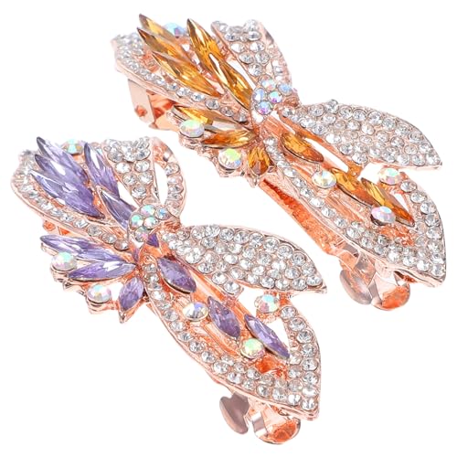 NOLITOY 2 Stück Schmetterling Haarnadel Schmetterling Haarspange Haarklammern für Mädchen Schmetterlingskrallen-Haarspangen Frauenhaarclip Metallhaarklammern Nachahmung Bohrer von NOLITOY