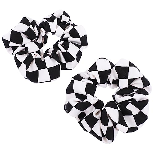 NOLITOY 2stücke Schwarze Und Weiße Karierte Haargummis Für Damen Elastische Scrunchies Mit Schachbrettartigem Muster Geeignet Für Haartypen Perfektes Haaraccessoire Für von NOLITOY