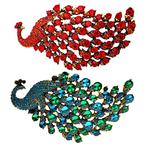 NOLITOY 2 Stück Strass Pfauenbroschen für Damen Extravaganter Schmuck Anstecknadeln für Formelle Anlässe Hochzeitsaccessoires und Kostüme NOLITOY 2 Stück Strass Pfauenbroschen für Damen Extravaganter Schmuck Anstecknadeln für Formelle Anlässe Hochzeitsaccessoires und Kostüme von NOLITOY