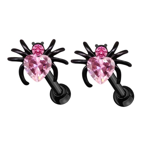NOLITOY 2 Stück Stylische Spinnen Ohrstecker mit Funkelnden Strasssteinen Gothic Tier Ohrringe für Frauen Trendiger Halloween Schmuck Langlebig und Hautfreundlich von NOLITOY