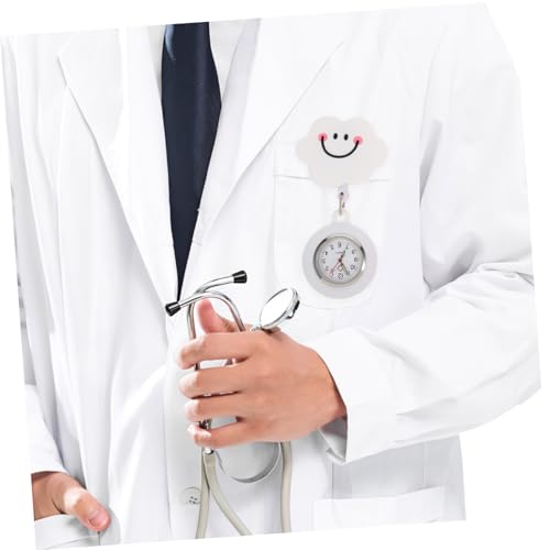NOLITOY 2 Stück Süße Krankenschwester Taschenuhr mit Dehnbarem Clip Flexible Silikonhülle Leicht Anklippbar Praktische Armbanduhr für Ärzte und Pflegepersonal für Krankenhausalltag von NOLITOY