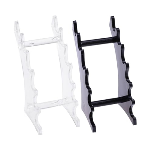 NOLITOY 2 Stück Teiliges Acryl Stifthalter Transparenter und Schwarzer Ständer für Nagelkunst Zubehör und Make Up Pinsel Platzsparender Organizer für und Büro von NOLITOY