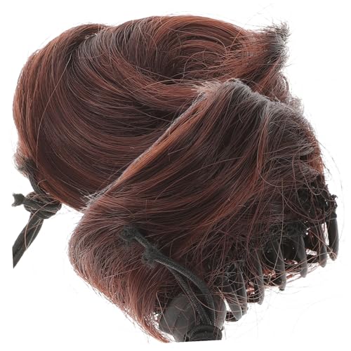 NOLITOY 2 Stück Teiliges Haarknoten Hitzebeständigem Material Glatte Dutt haarteile mit Clip für Damen und Mädchen Einfach zu Befestigen Voluminöse Haarverlängerung für Alltag Party und von NOLITOY